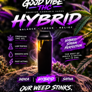 Good Vibe THC 2g Hybrid Vape – Super Lemon Haze, London Pound Cake and Super Boof